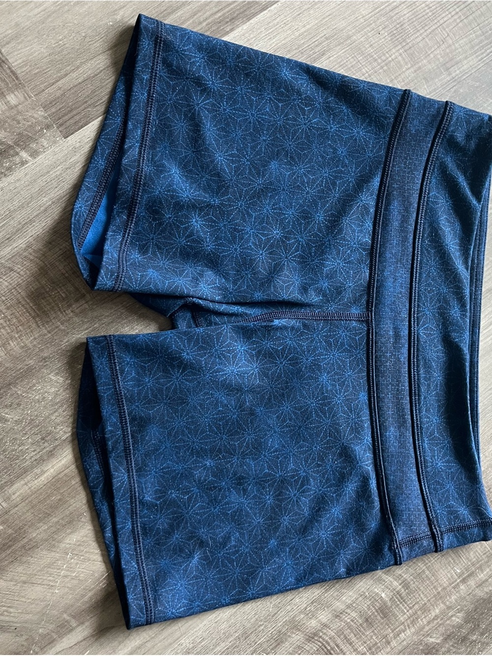 lululemon athletica Navy Blue Patterned Athletic Shorts